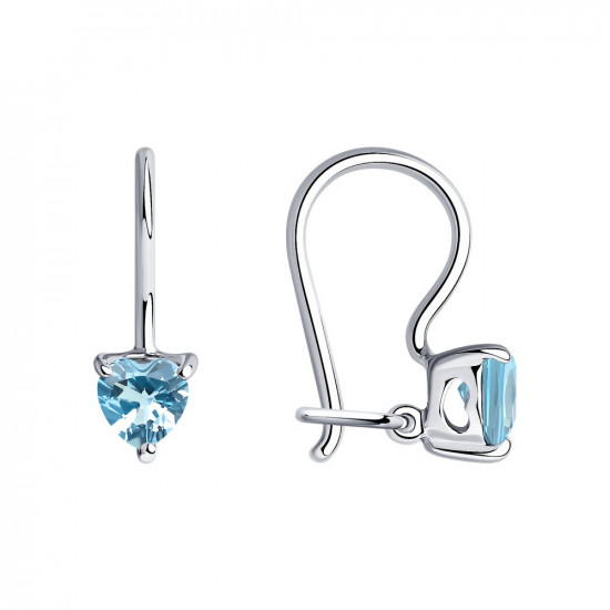 Серьги из серебра с фианитами