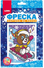 Картина из песка «Бурый мишка»