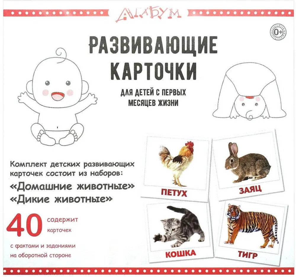Набор карточек «Домашние и дикие животные» | Карточки Домана