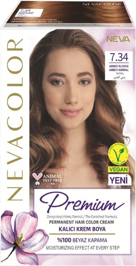 Крем-краска для волос «Prеmium», оттенок 7.34 amber blonde/янтарь