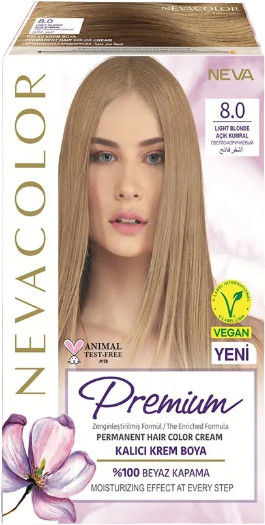Крем-краска для волос «Prеmium», оттенок 8.0 light blonde/светло-коричневый