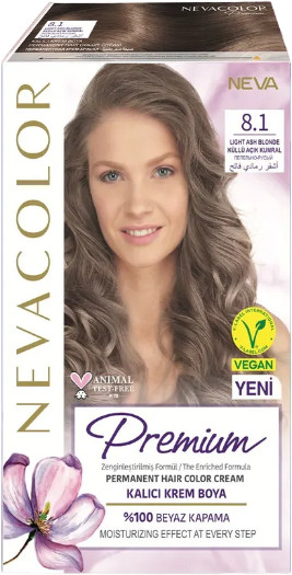 Крем-краска для волос «Prеmium», оттенок 8.1 light ash blonde/пепельно-русый