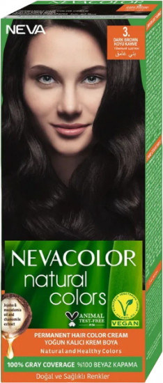 Крем-краска для волос «Natural», оттенок 3. Dark brown/темный шатен