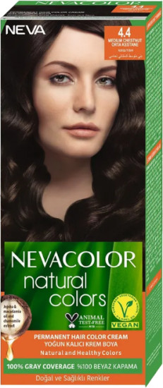 Крем-краска для волос «Natural», оттенок 4.4 Medium chestnut/каштан