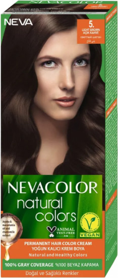 Крем-краска для волос «Natural», оттенок 5. Light brown/светлый шатен
