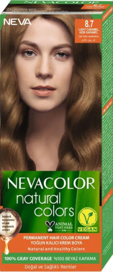 Крем-краска для волос «Natural», оттенок 8.7 Light caramel/светлая карамель