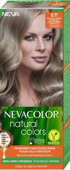 Крем-краска для волос «Natural», оттенок 9.11 Very light blonde intense ash/очень светлый блонд интенсивно пепельный