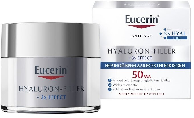 Крем для всех типов кожи лица ночной «Hyaluron-Filler» | Eucerin