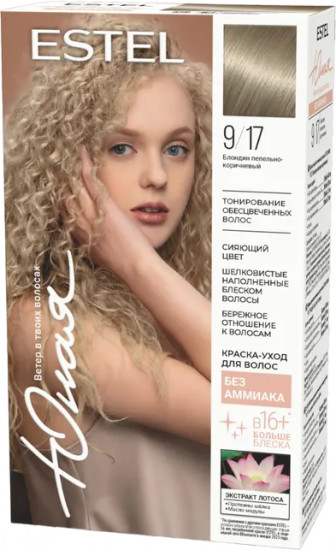 Краска-уход для волос, оттенок 9/17 блондин пепельно-коричневый