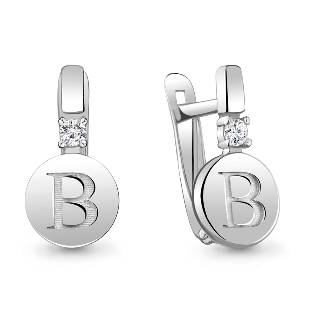 Серьги из серебра с фианитами | Book | Aquamarine