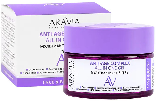 Гель для лица и тела мультиактивный «Anti-age Complex All In One Gel» | Aravia