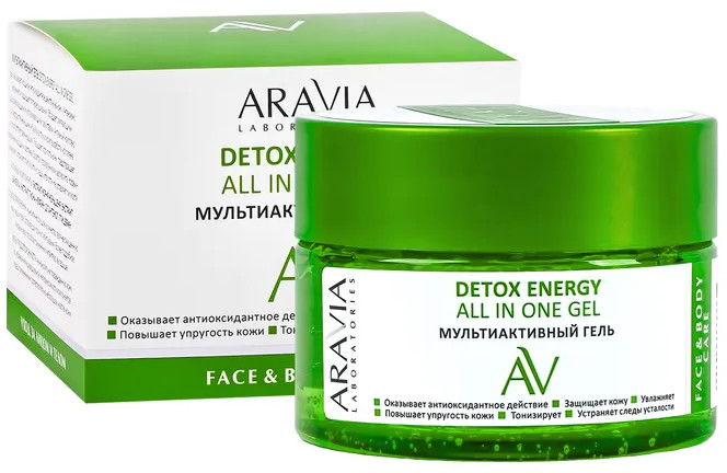 Гель для лица и тела мультиактивный  «Detox Energy All In One Gel» | Aravia