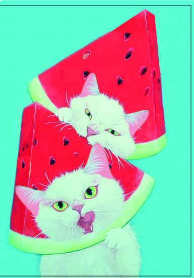 Блокнот «Коты с арбузами»