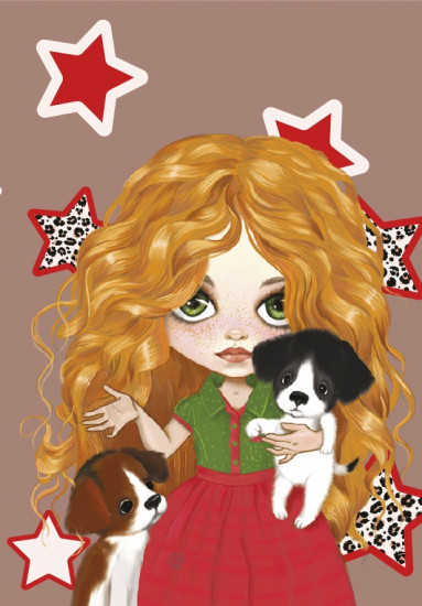 Блокнот «Девочка и щенки»