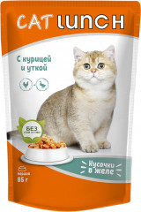 Корм для кошек «Кусочки в желе с курицей и уткой»