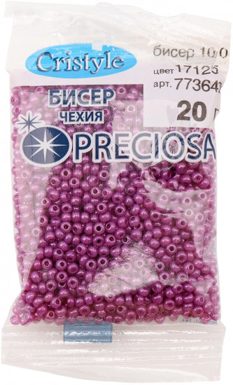 Бисер алебастр окрашенный «Silk Colors», цвет 17125 сиренево-розовый