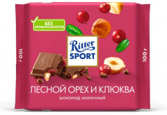 Шоколад молочный «Лесной орех и клюква»