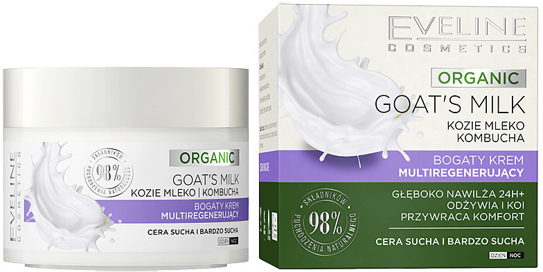 Крем для лица мультирегенерирующий с козьим молоком «Bogaty krem multiregenerujacy» | Organic | Eveline Cosmetics