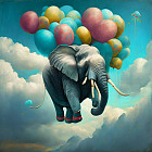 Картина по номерам «Слон в облаках»