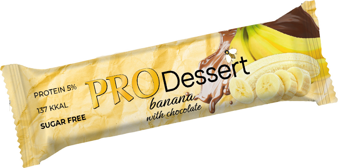 Батончик-десерт протеиново-фруктовый «Банан с шоколадом» | Pro Dessert