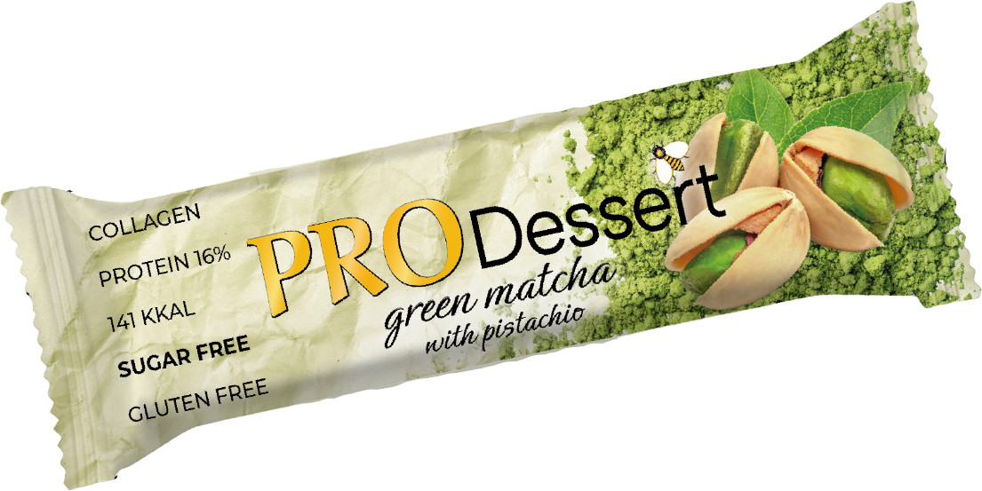 Батончик-десерт протеиновый «Зеленая матча с фисташкой» | Pro Dessert
