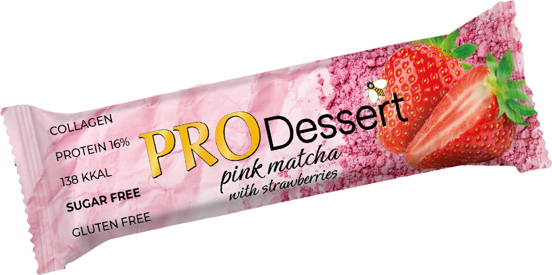Батончик-десерт протеиновый «Розовая матча и клубника» | Pro Dessert