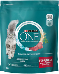 Корм сухой для взрослых кошек с говядиной