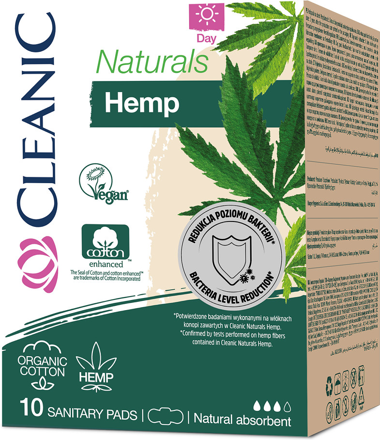 Прокладки женские дневные «Naturals Hemp Day» | Cleanic