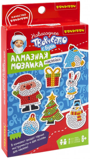 Мозаика алмазная «Наклейки с Новым годом»