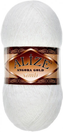 Пряжа для вязания «Angora Gold Simli», 55 Белый
