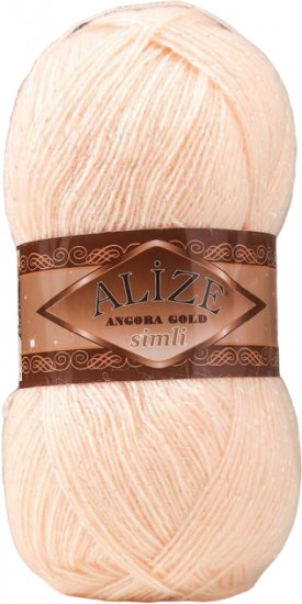 Пряжа для вязания «Angora Gold Simli», 681 Бледный персик