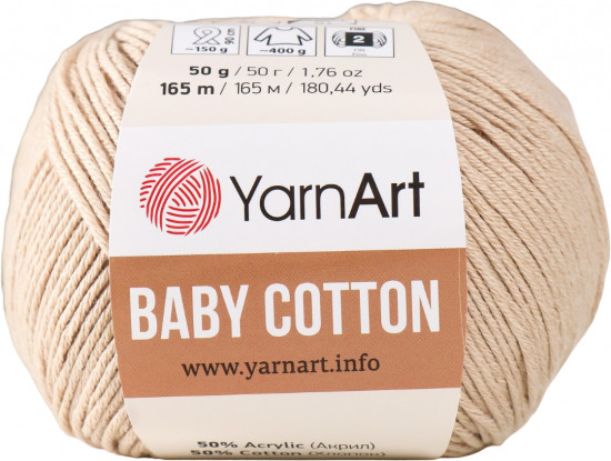 Пряжа для вязания «Baby Cotton», 403 Светло-бежевый