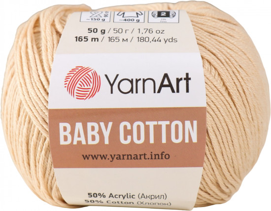 Пряжа для вязания «Baby Cotton», 404 Топленое молоко