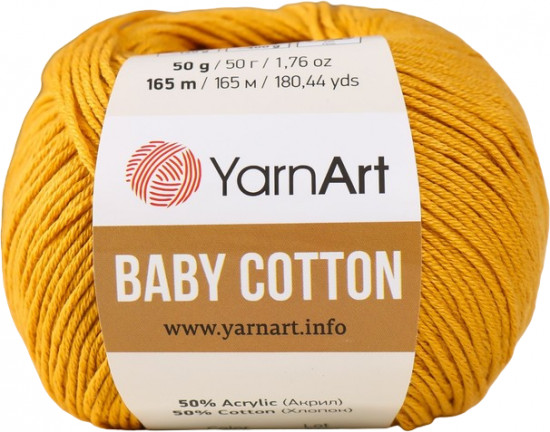 Пряжа для вязания «Baby Cotton», 433 Шафран