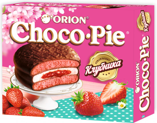 Пирожное со вкусом клубники «Choco Pie Strawberry»