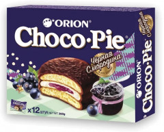 Пирожное со вкусом черной смородины «Choco Pie Black Currant»