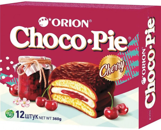 Пирожное со вкусом вишни «Choco Pie Cherry»