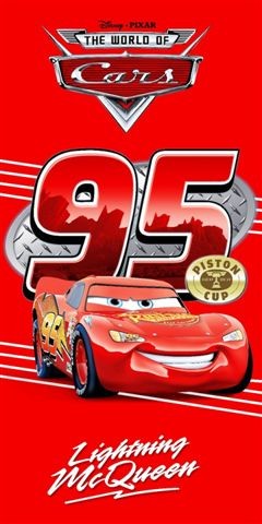 Полотенце махровое "Тачки" (70х140, цвет красный) | Непоседа - Disney