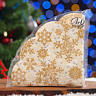 Салфетки бумажные «Золотые снежинки на бежевом»