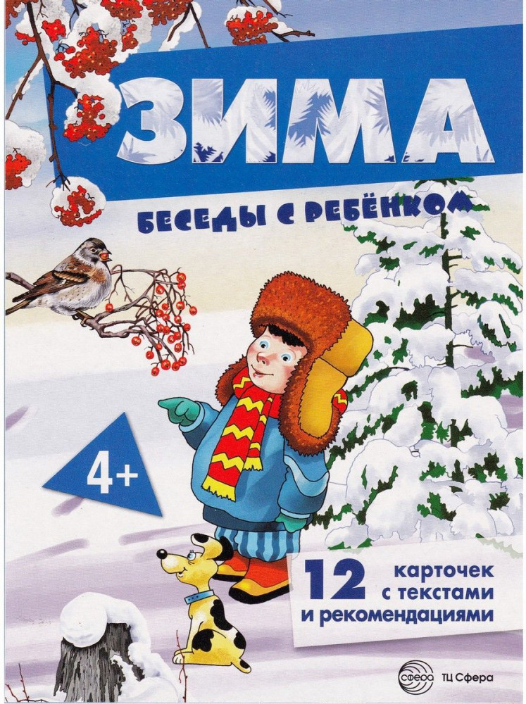 Зима. Комплект для познавательных игр с детьми. 12 картинок с текстом на обороте | Беседы с ребенком