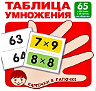 Таблица умножения. 65 карточек с ответом на обороте