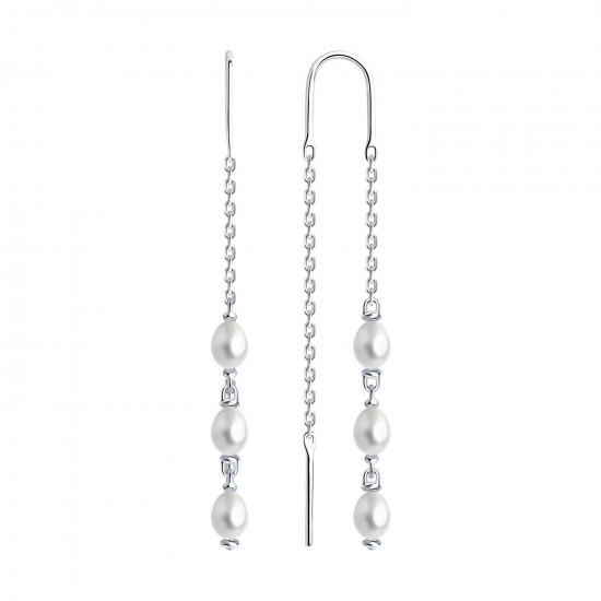 Серьги из серебра с жемчугом