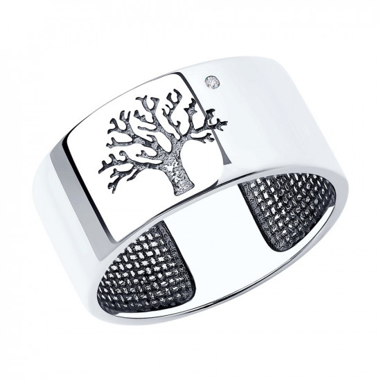 Кольцо из серебра с бриллиантом