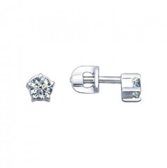 Серьги из серебра с фианитами