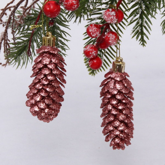 Набор игрушек ёлочных «Шишки блестящие»