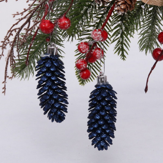 Набор игрушек ёлочных «Шишки блестящие»