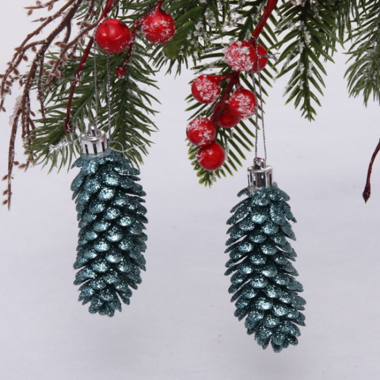 Набор игрушек ёлочных «Шишки блестящие»