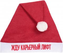 Колпак новогодний «Жду карьерный лифт»