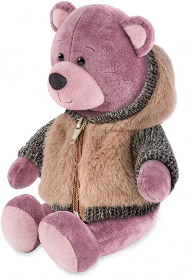 Игрушка мягкая «Мишка Ронни в меховом худи»