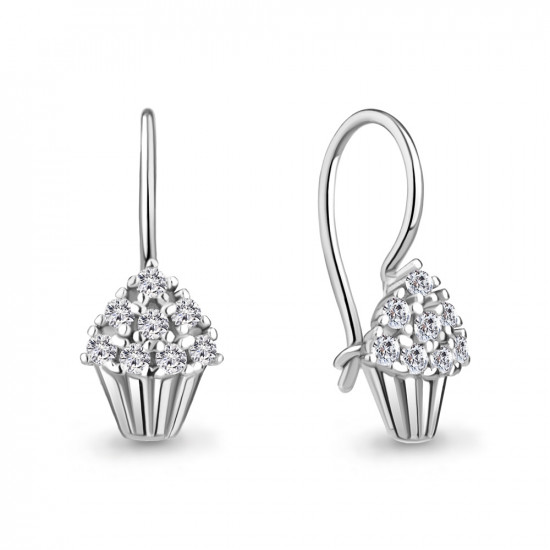 Серьги из серебра с фианитами